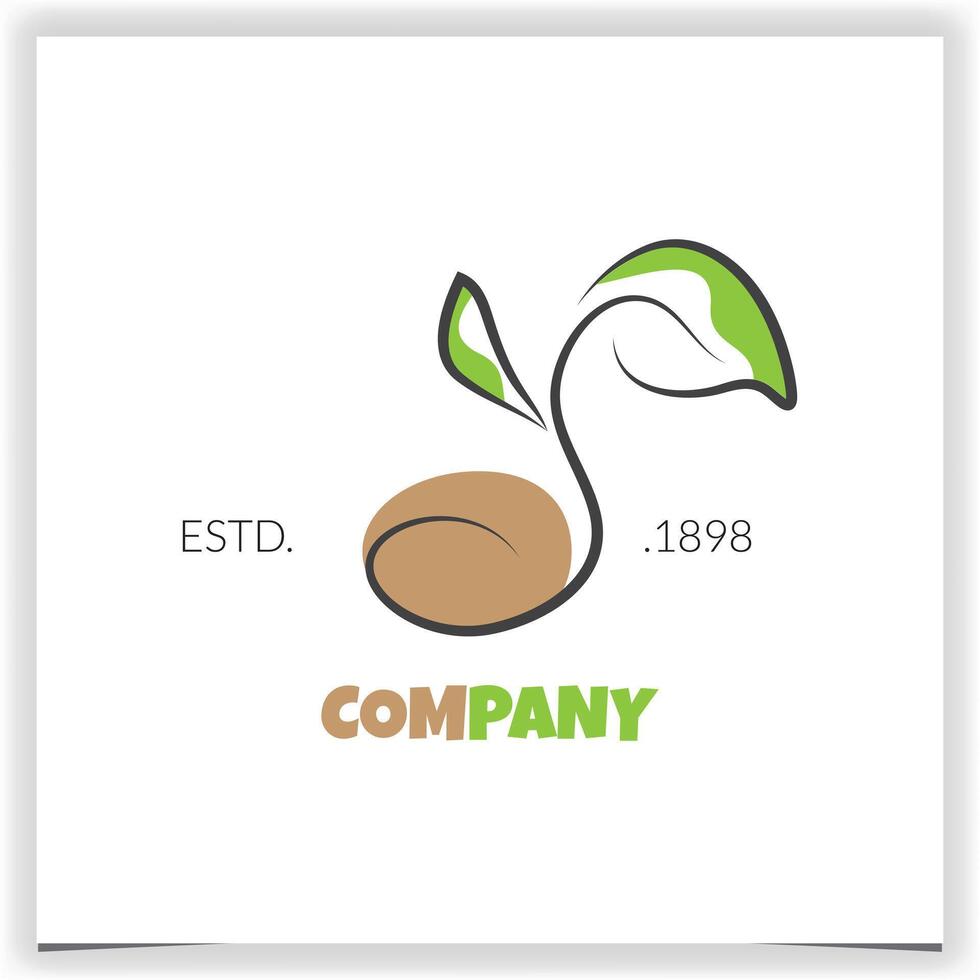 Eco Friendly Seed Planting Logo Reforestation Line Art vector