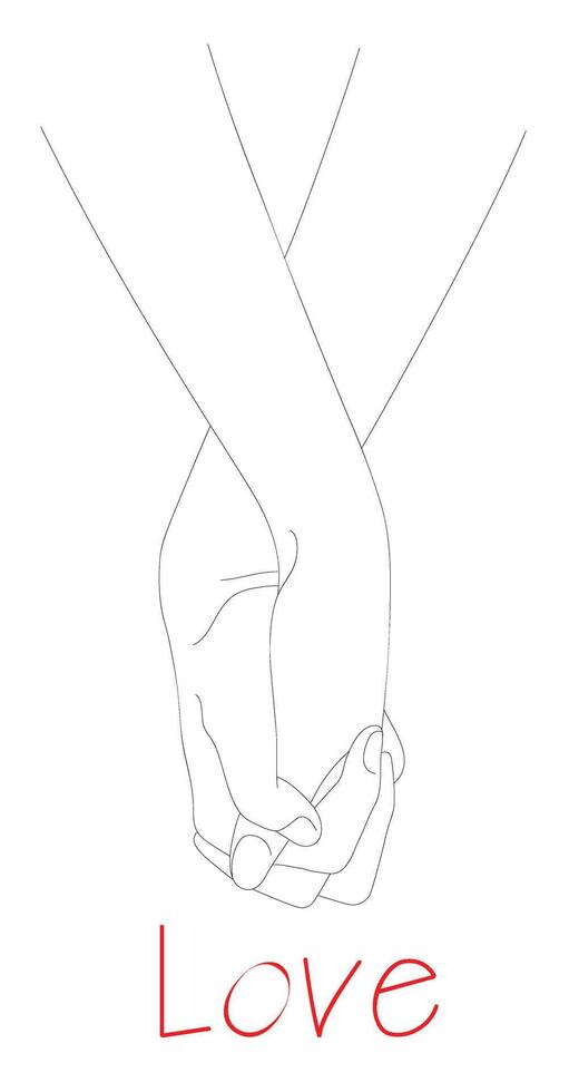 Hands of falling in love on a white background vector