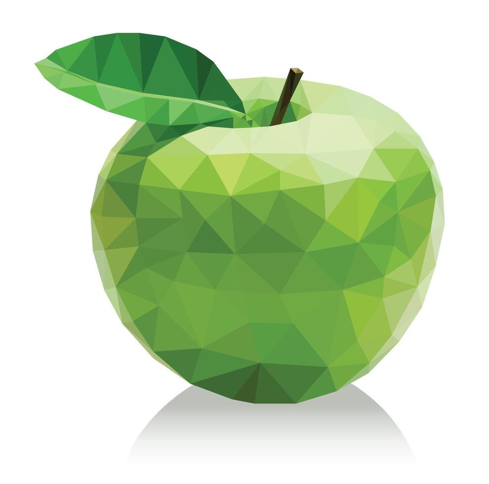 Polygon green apple vector