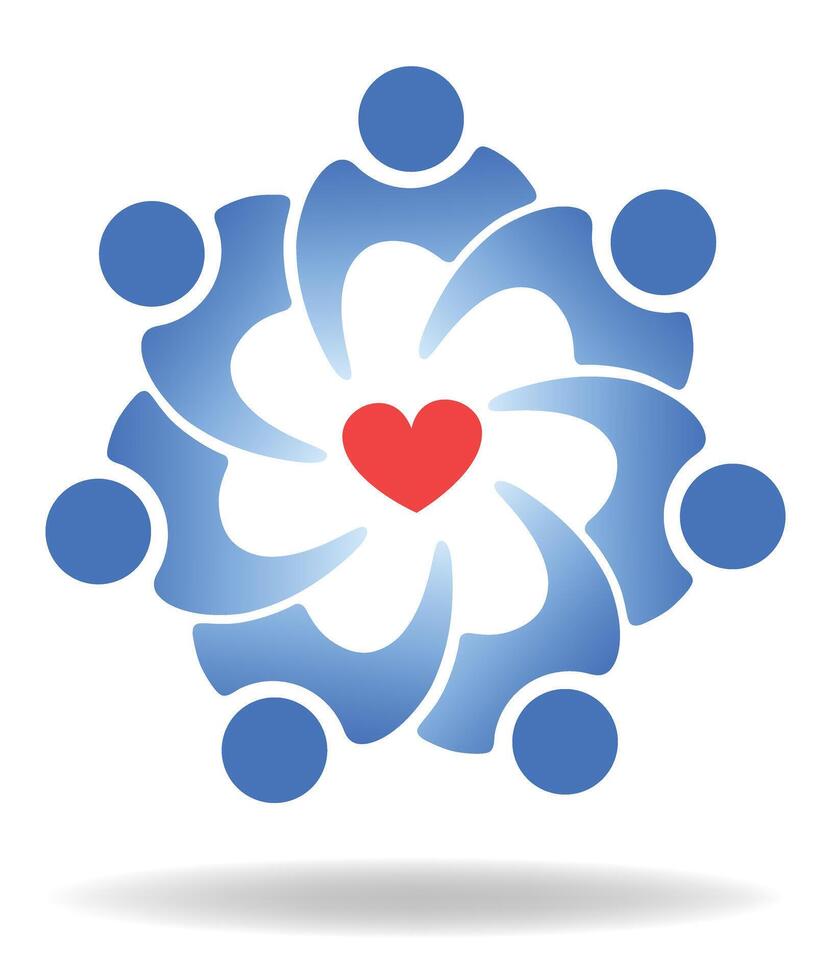 People with heart symbol vector