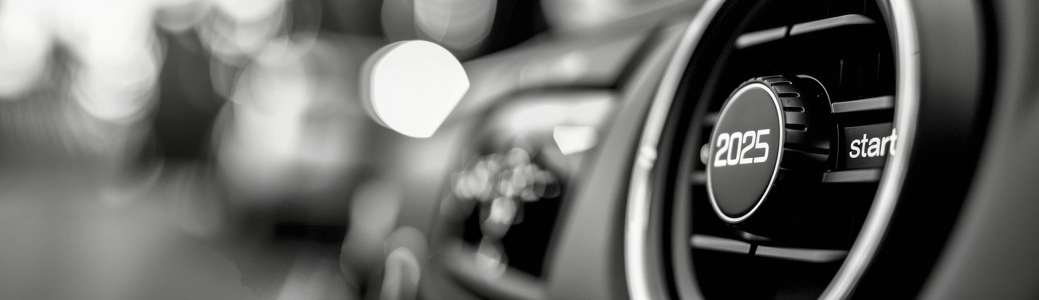 Dashboard Display Showing Speed and Time on a Rainy Urban Street photo