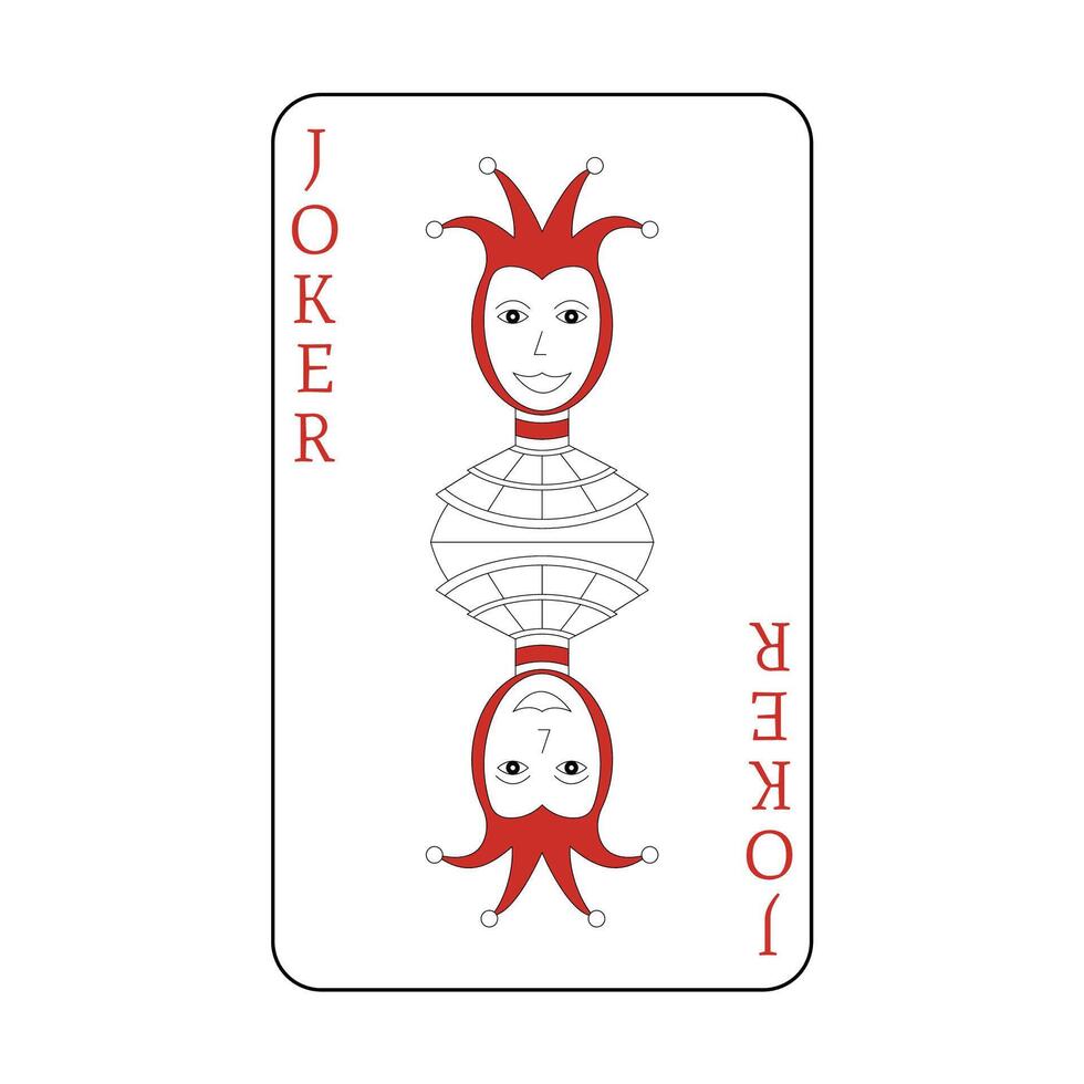 The playing card is a red joker. vector
