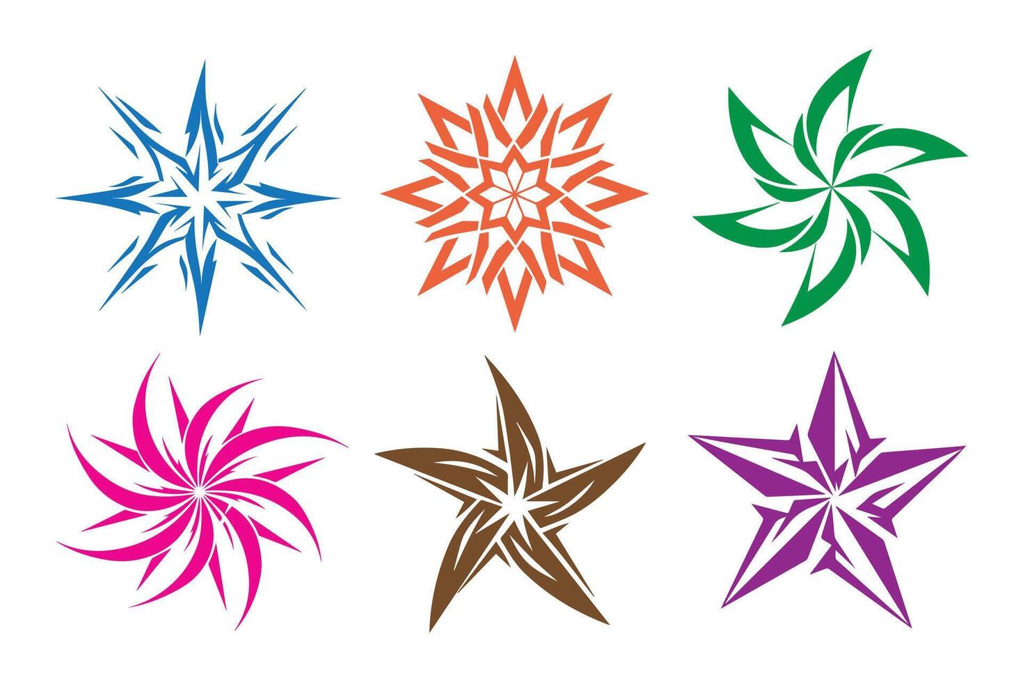 Set of Star Icons, Sparkles, Shining Burst vector
