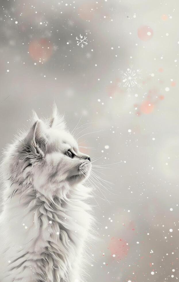 Majestic Cat Profile With Artistic Color Splash Effect in Soft Pastel Shades photo