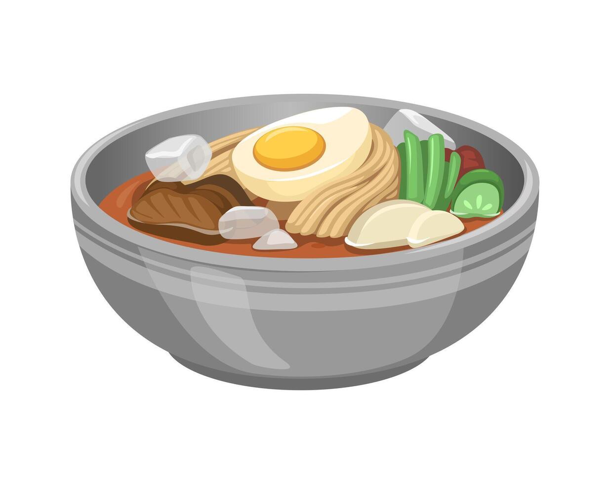 Cold Noodle Korean Food Illustration vector
