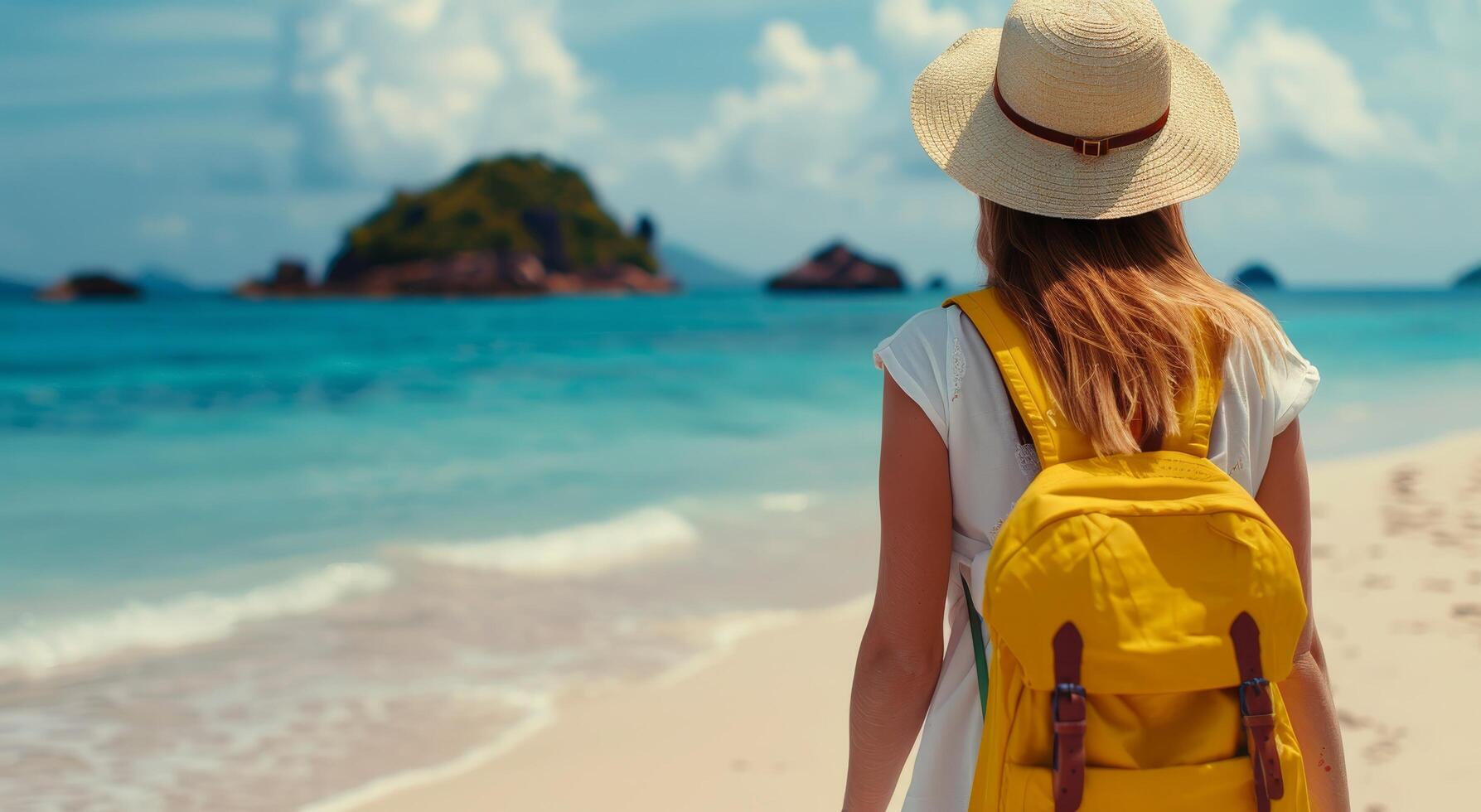 Embracing Nature's Beauty on a Tropical Beach in Summer photo