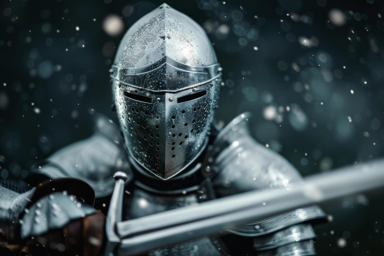 Medieval Knight in Full Armor photo