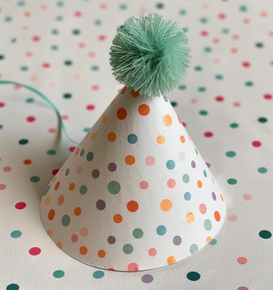 Colorful Polka Dot Party Hat photo