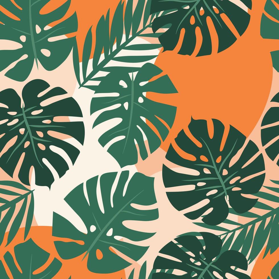 Elegant design featuring a tropical bohemian pattern with vibrant colors and intricate details, perfect for adding a touch of exotic charm and artistic flair to any project. vector