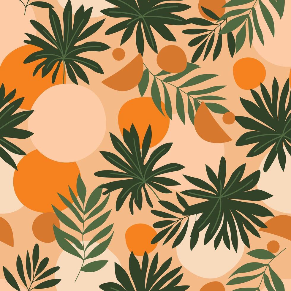 Elegant design featuring a tropical bohemian pattern with vibrant colors and intricate details, perfect for adding a touch of exotic charm and artistic flair to any project. vector