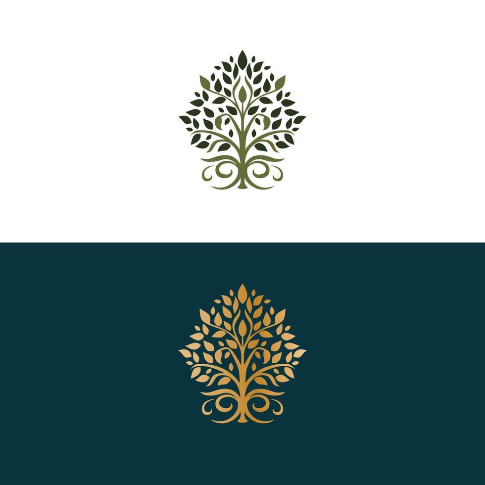 A sleek tree icon design with clean lines and minimalistic style, capturing the essence of nature and growth, perfect for adding a touch of simplicity and elegance to any project. vector