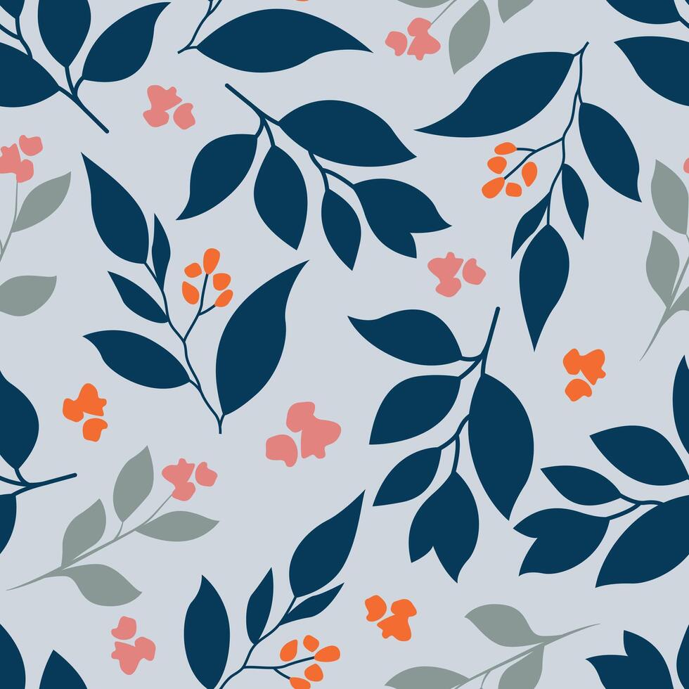 A charming pattern of flowers and leaves, intricately detailed with vibrant colors and elegant lines, perfect for adding a touch of natural beauty and sophistication to any design project. vector