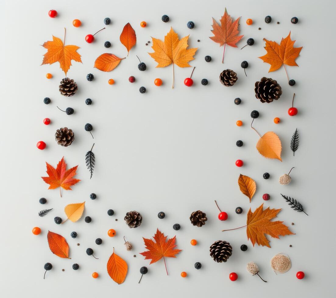 Autumn Leaves and Berries Frame photo