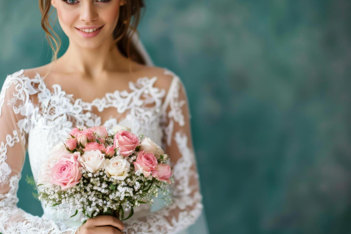 Bride Holding Bouquet photo