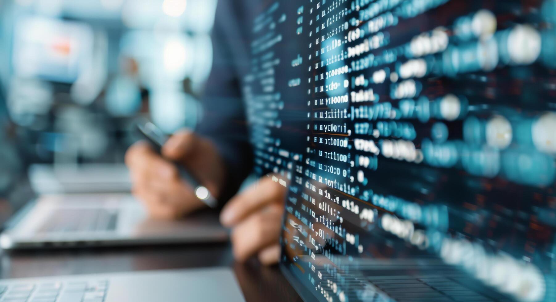 Programmer Working on Code photo