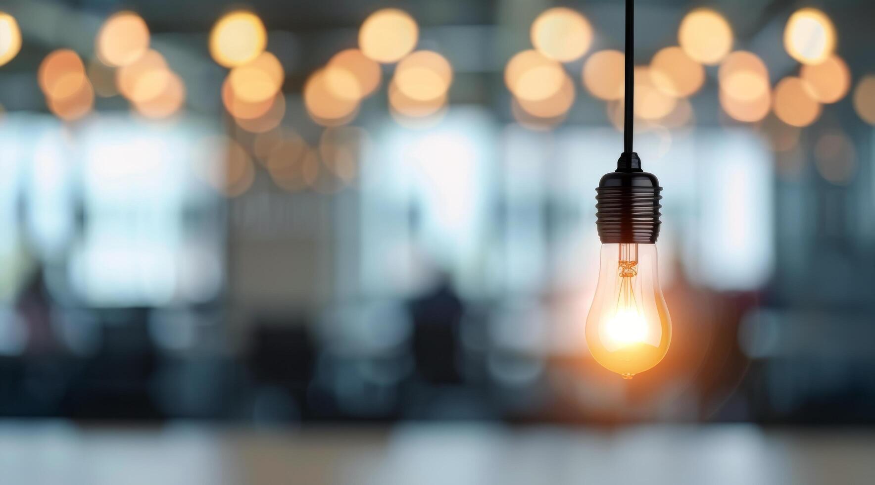 Light Bulb On Teal Background photo