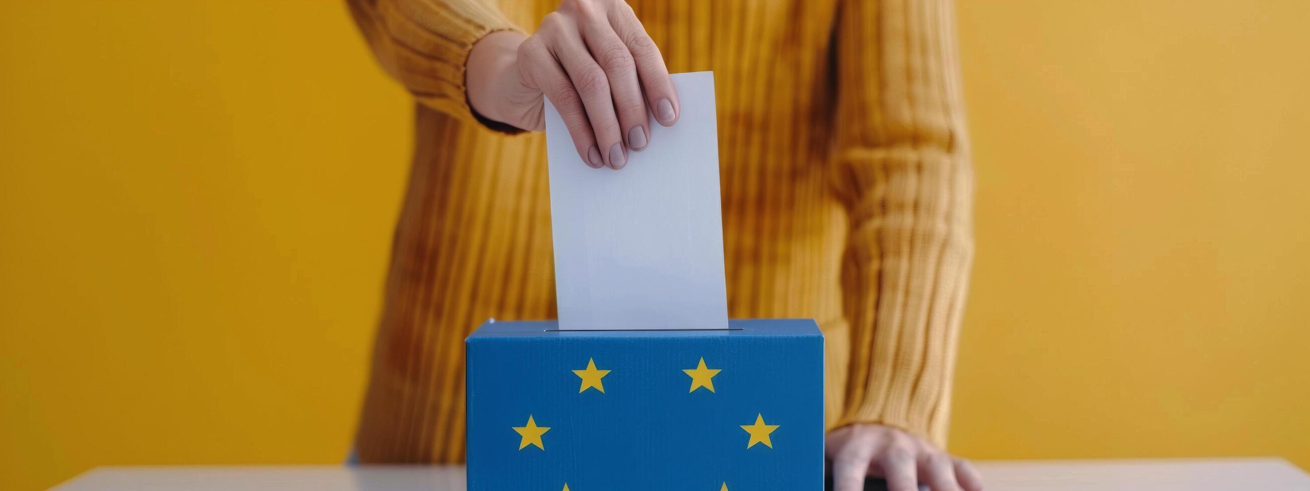 Person Casting Ballot in Election photo