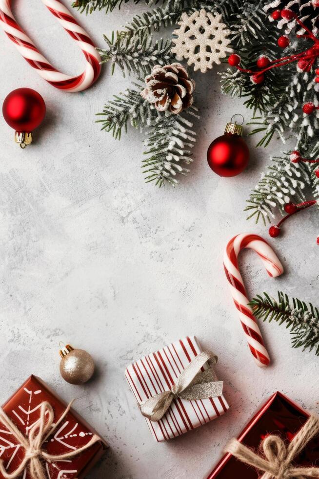 Christmas Decorations on White Background photo