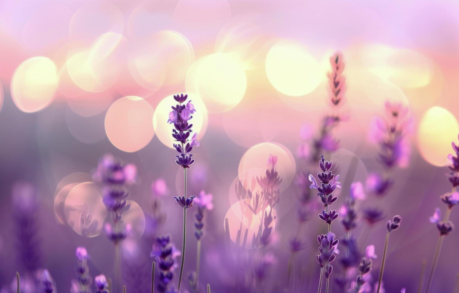 Lavender Field At Sunset photo