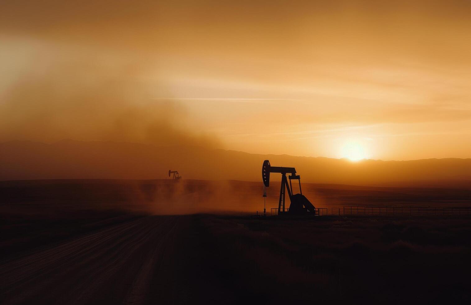 Oil Pump Silhouette at Sunset photo