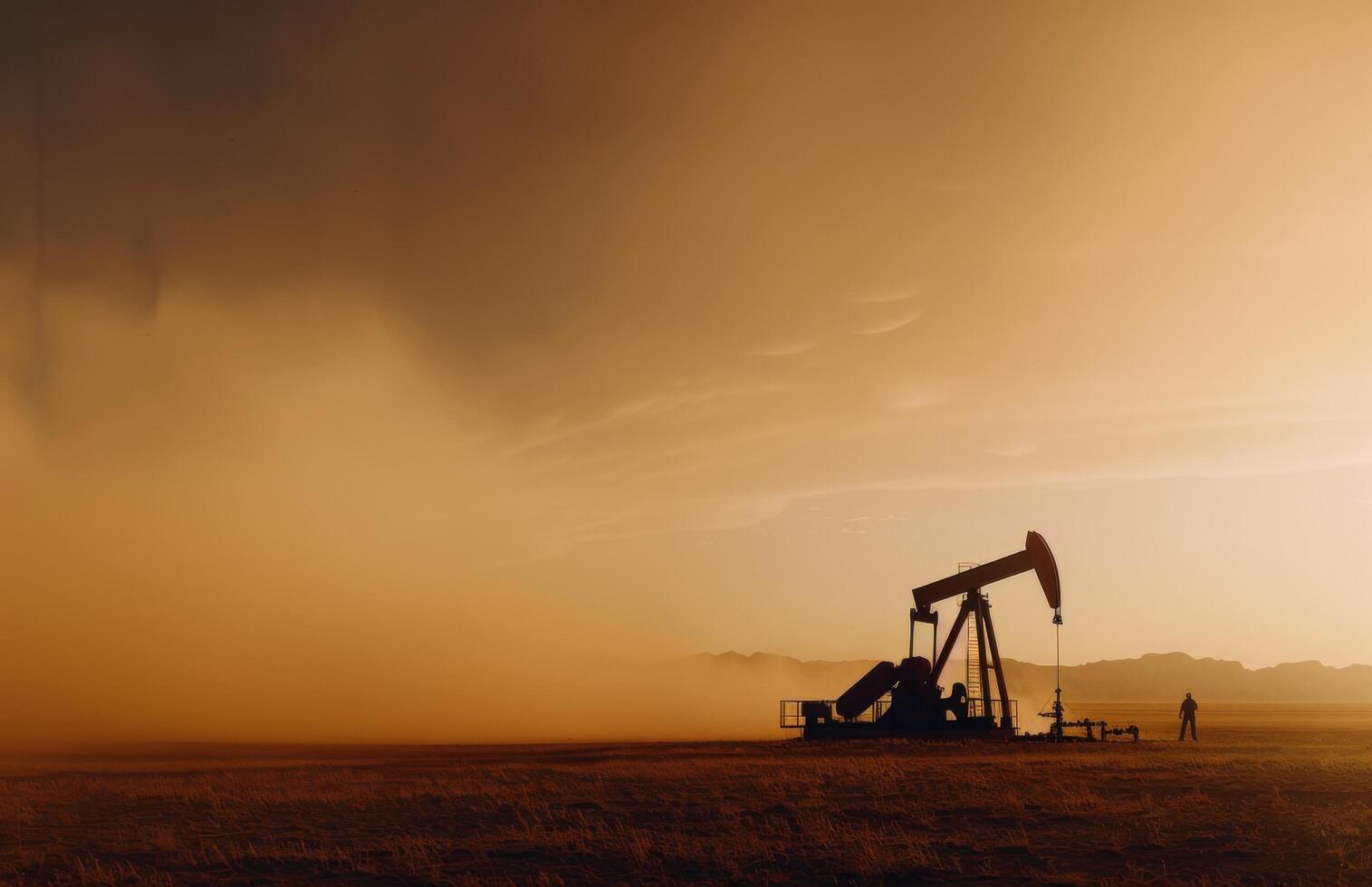 Oil Pump Silhouette at Sunset photo