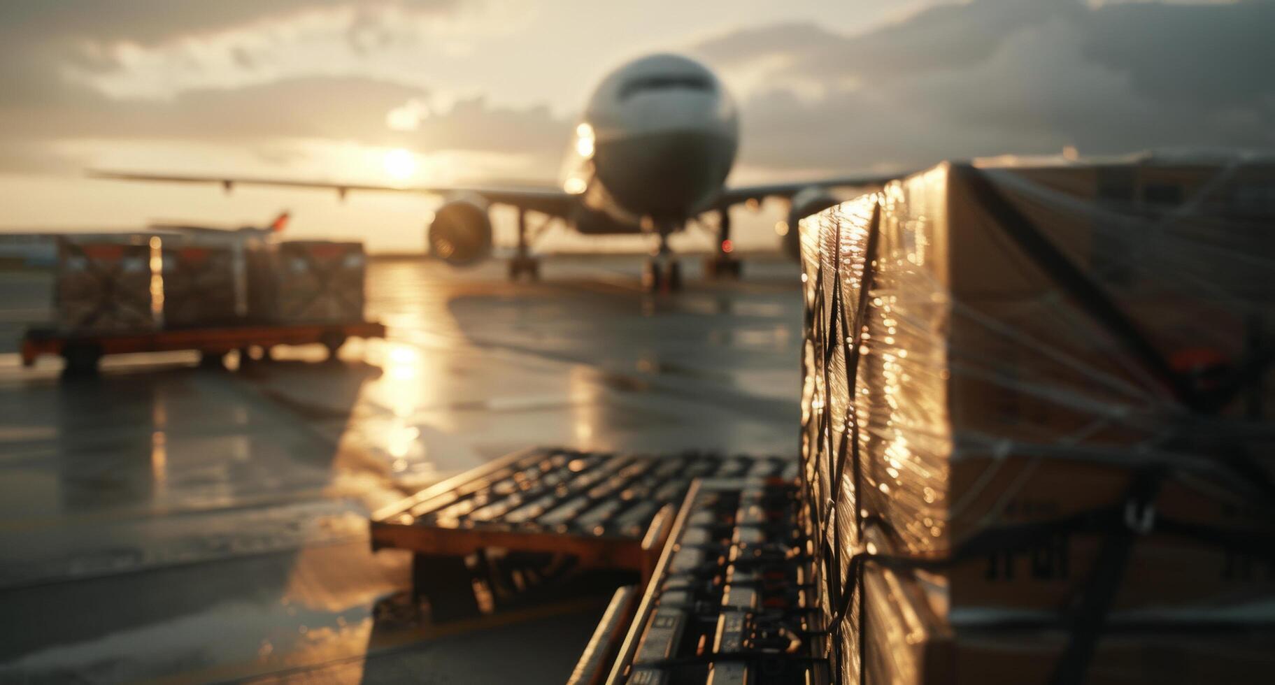 Cargo Plane at Sunset photo