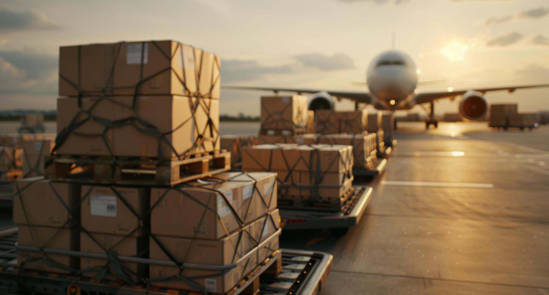 Cargo Plane at Sunset photo