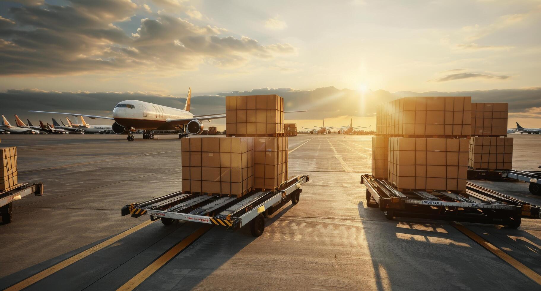 Cargo Plane at Sunset photo
