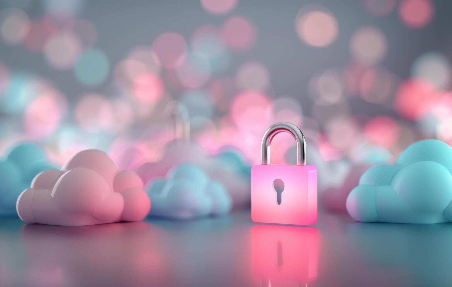 Digital Cloud Icon Over Network photo