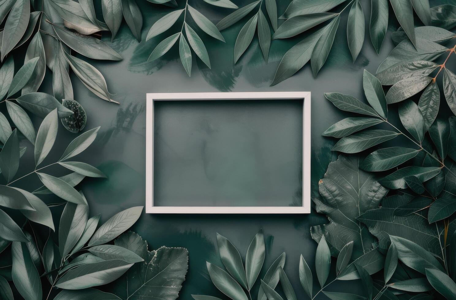 White Frame Surrounded by Greenery photo