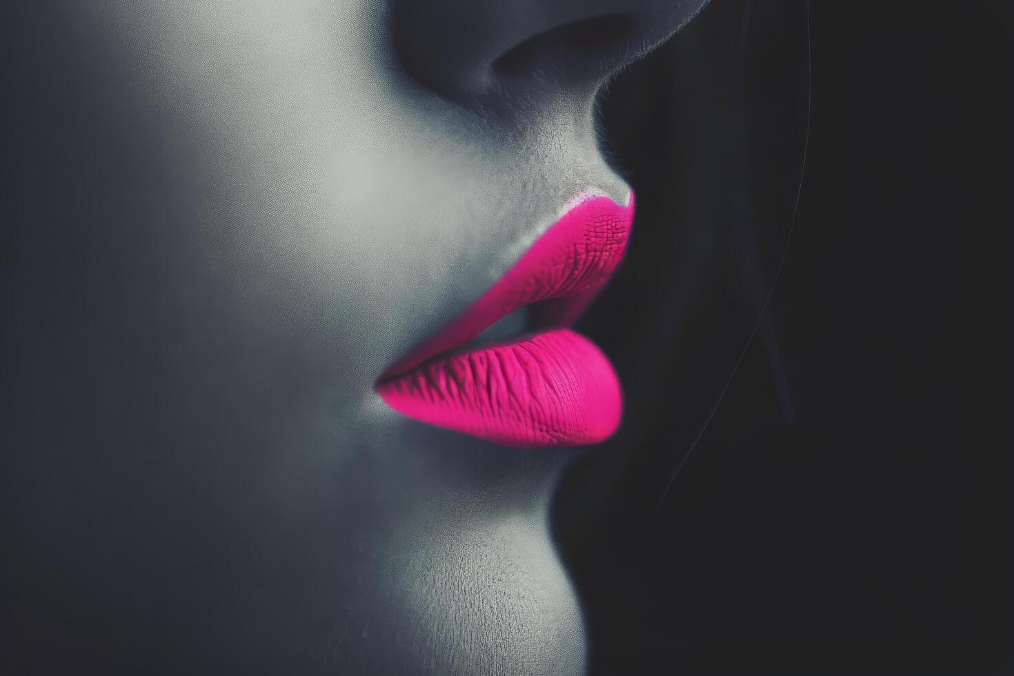 Closeup of Woman's Pink Lips photo