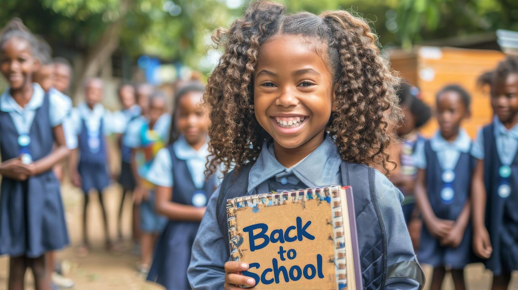 Girl Holding Back to School Book photo