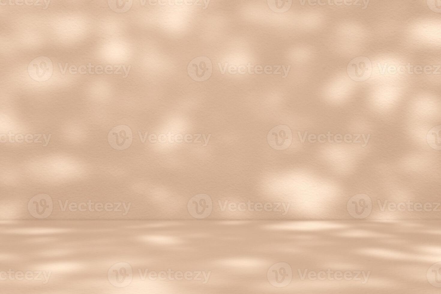 Light Beam and Shadow in the Light Shade of Cyan Room Background in peach fuzz tone photo