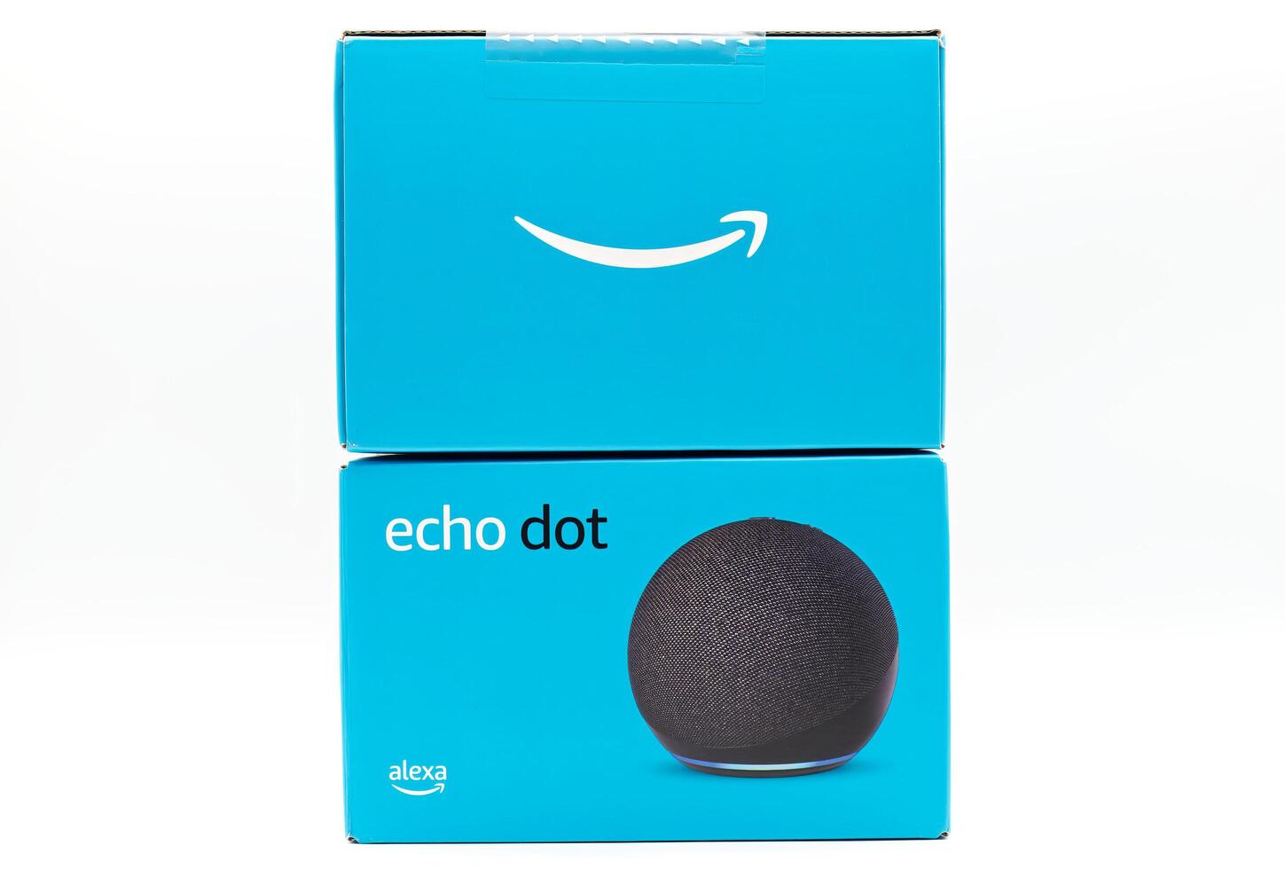 Bologna Italy July 23, 2024 Amazon Echo Dot. Alexa, virtual assistant AI. photo