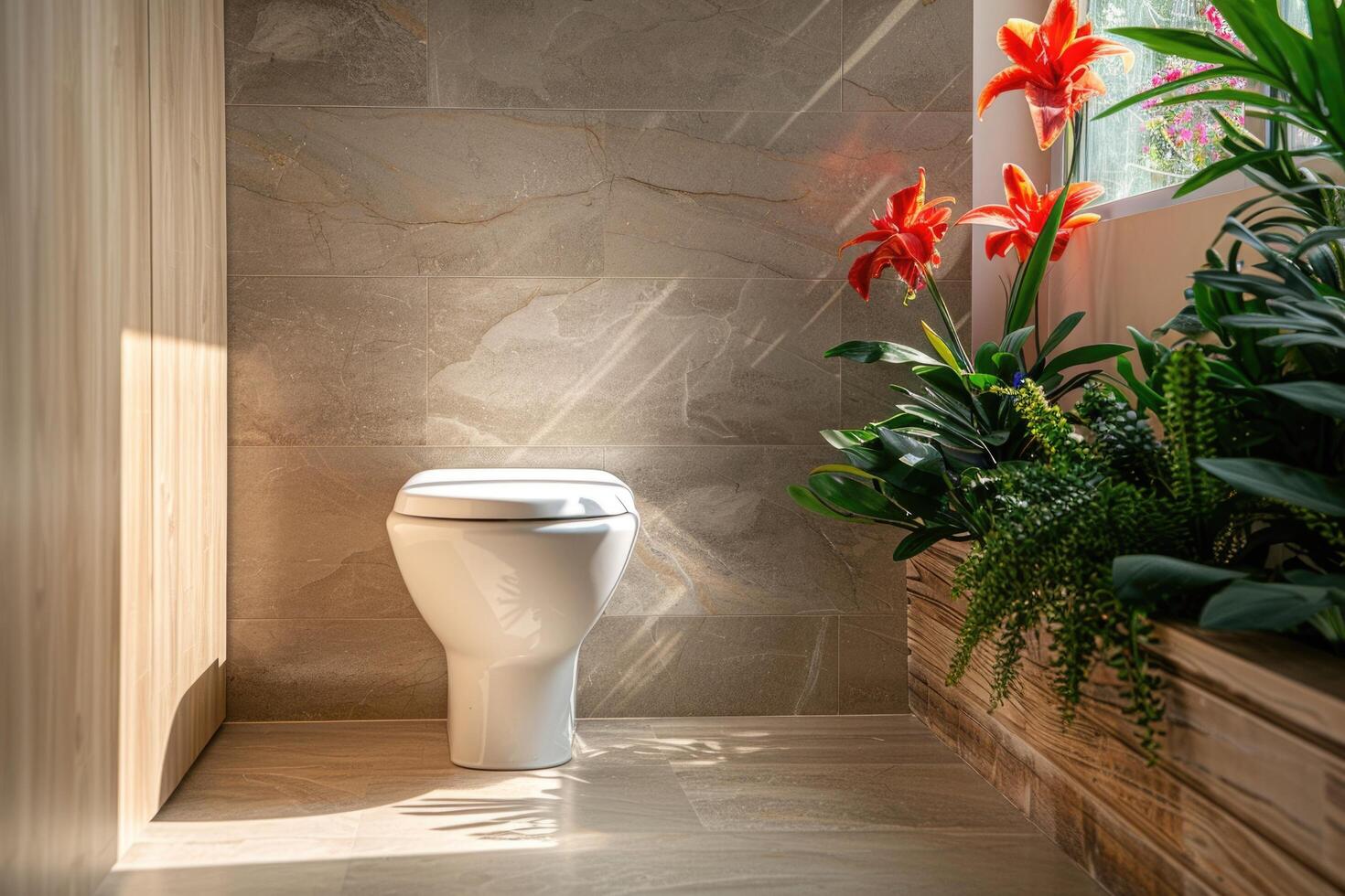 toilet bowl in luxury interior. photo