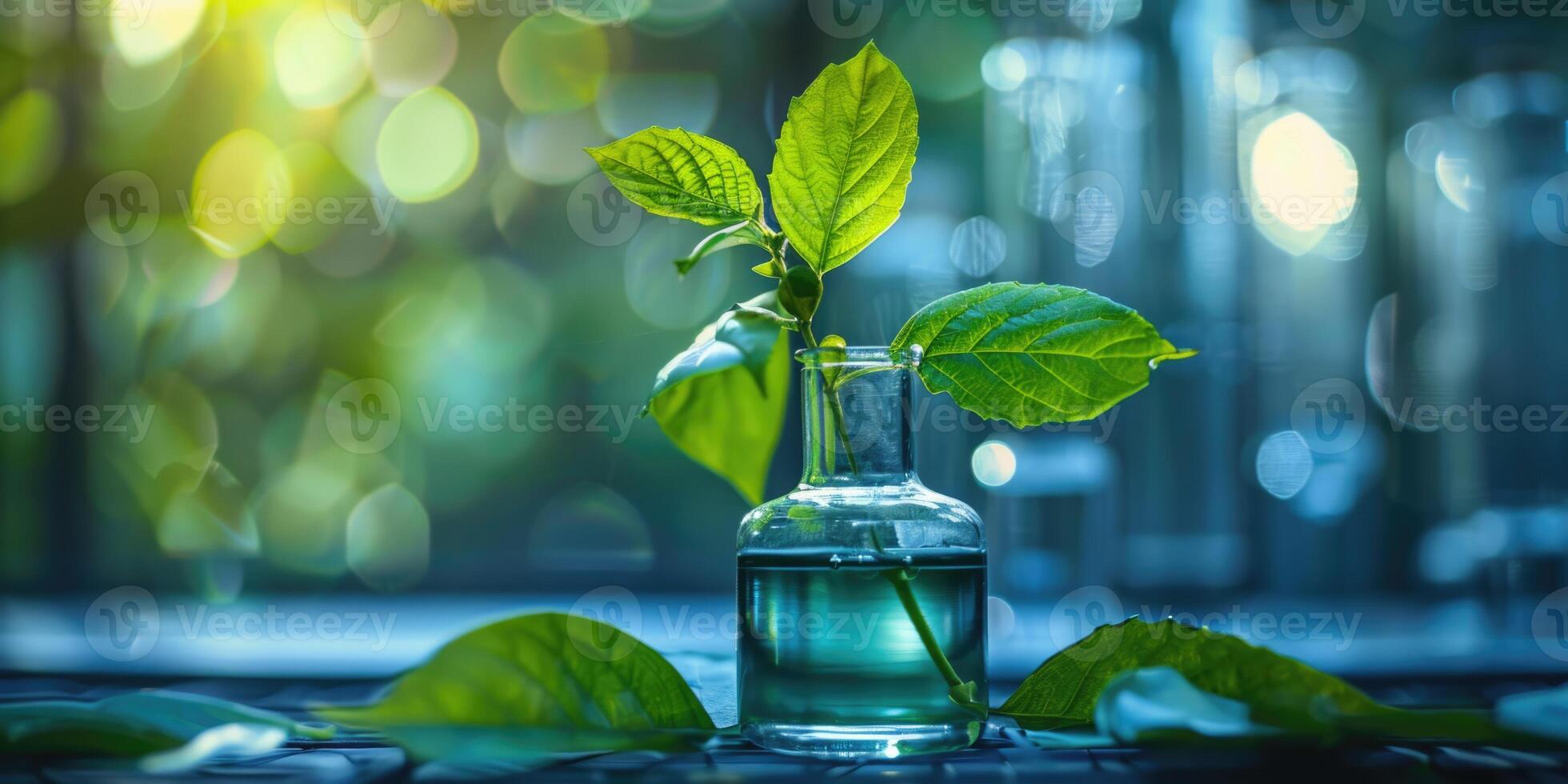 Natural skin care beauty products, Laboratory and development concept. green chemistry. photo