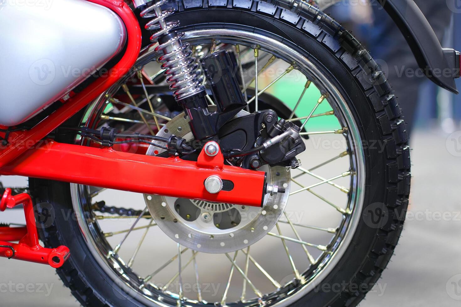 motorcycle disk brake with ABS system . photo