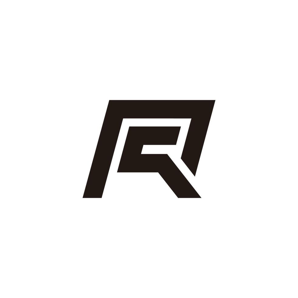 letter rc squares geometric stripe logo vector