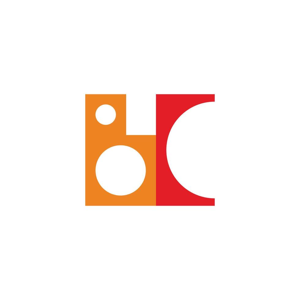 letter bc playing toy colorful simple logo vector