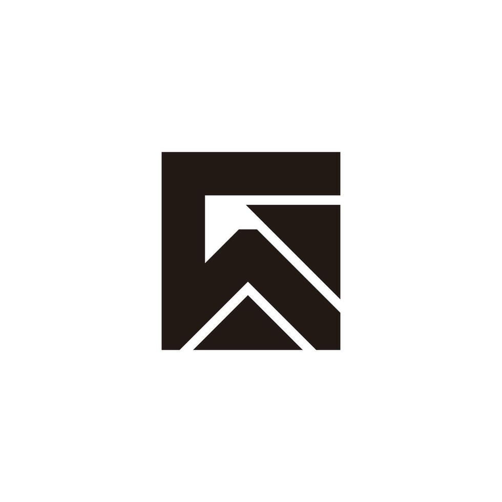 letter c g abstract square roof home simple logo vector