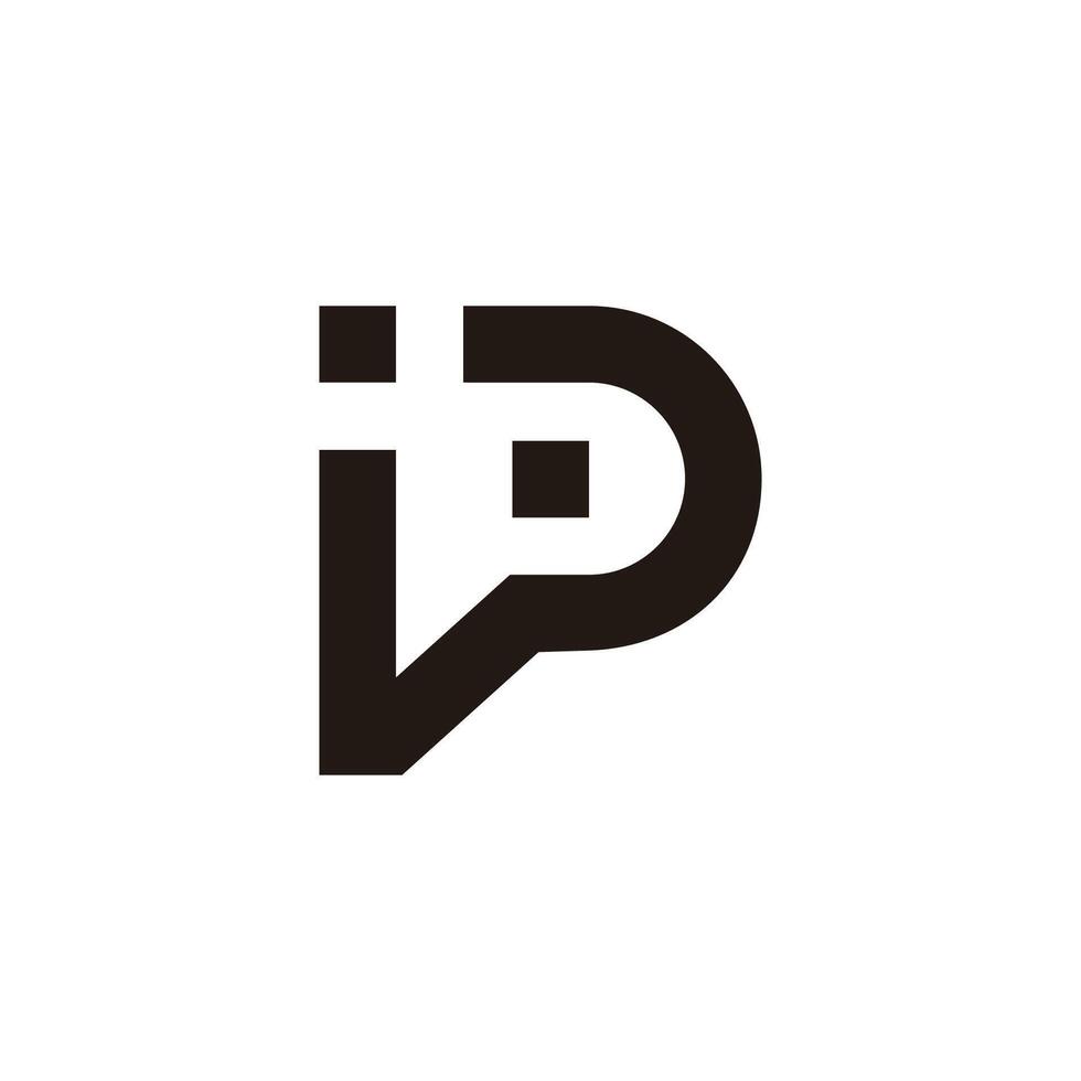 letter ip dots simple lines geometric logo vector