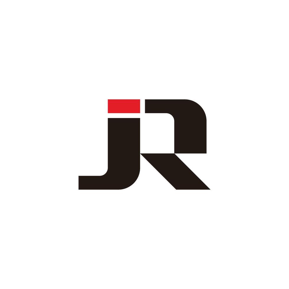letter jr simple geometric colorful logo vector