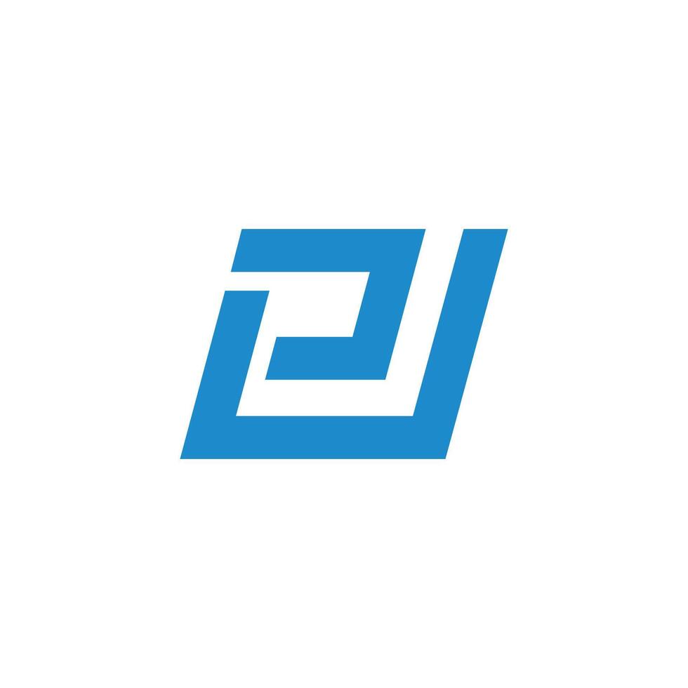 letter pe squares lines simple geometric logo vector