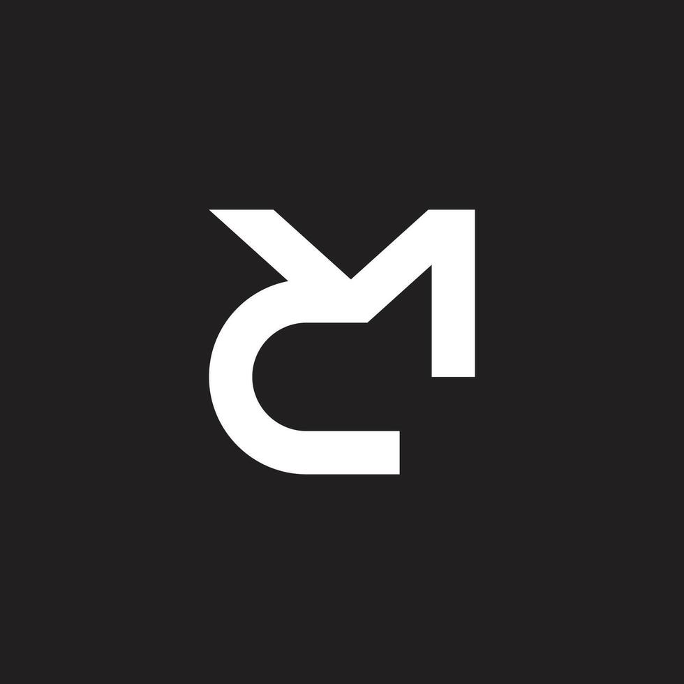 letter mc simple linked lines logo vector