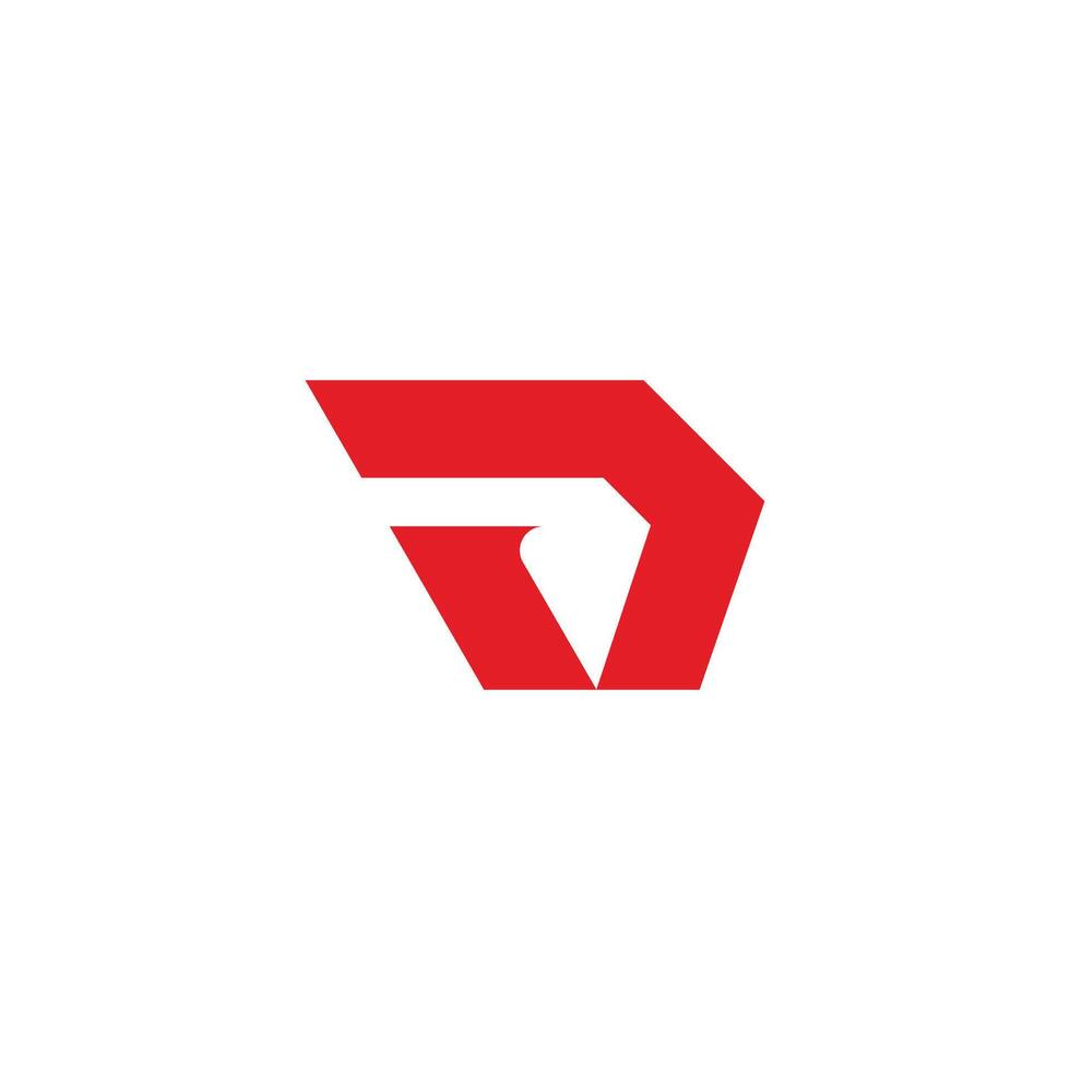 letter vd run red simple logo vector