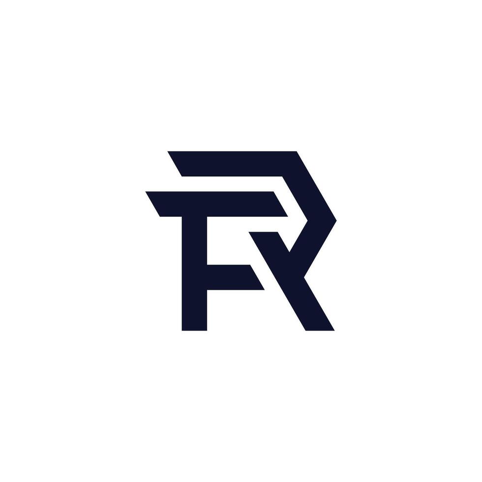 letter fr simple geometric lines linked logo vector