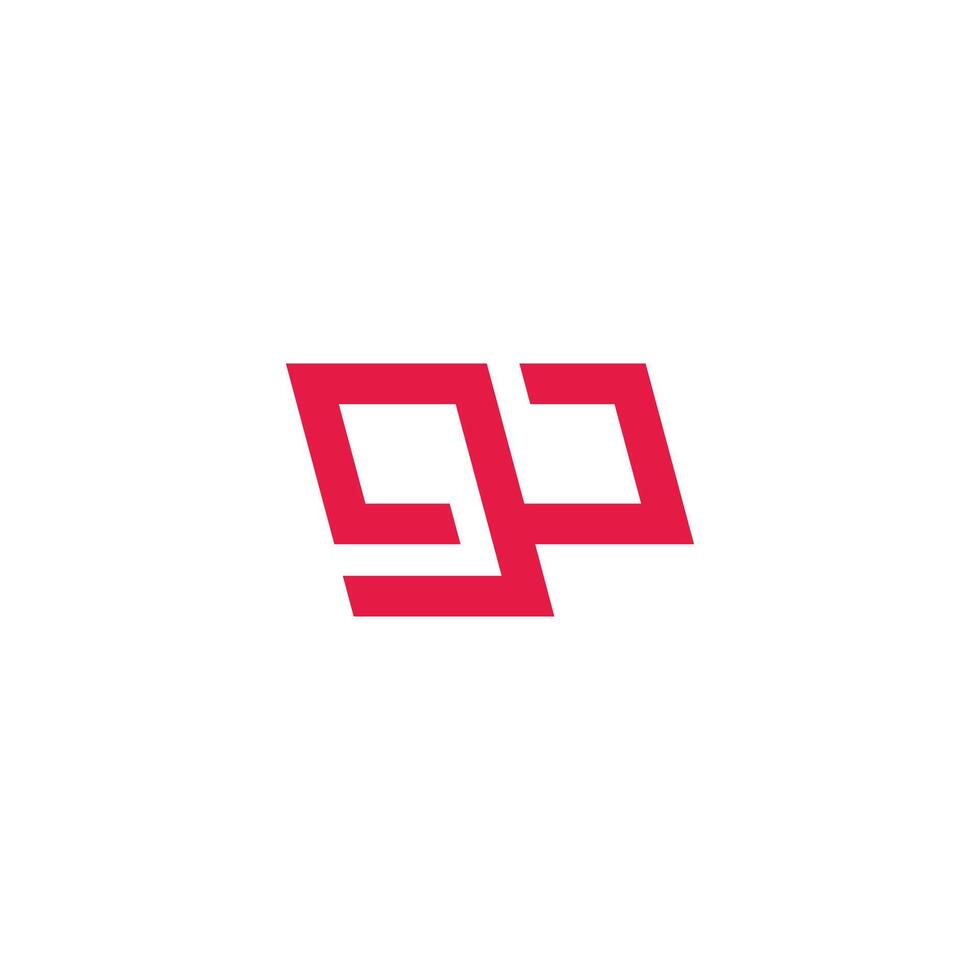 letter gp simple squares geometric line logo vector