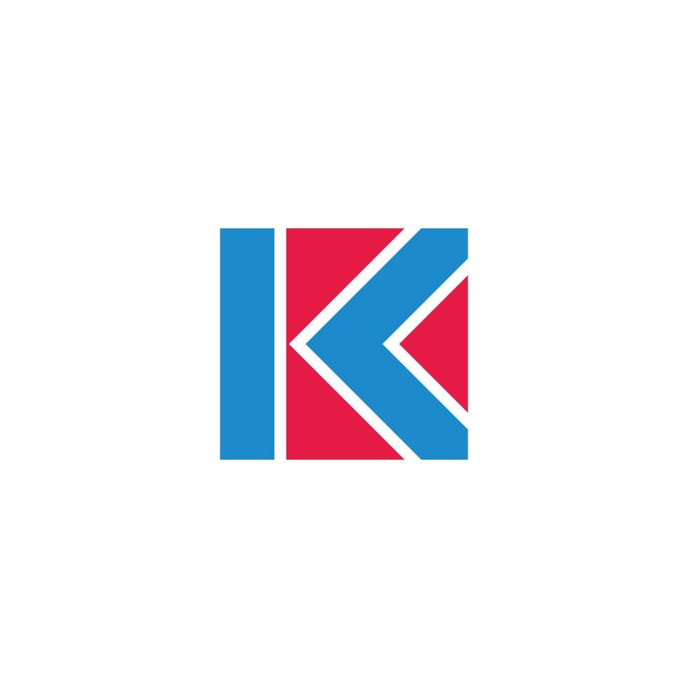 letter k squares colorful geometric simple logo vector