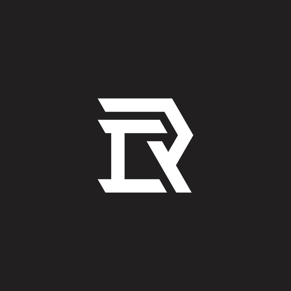 letter cr simple geometric lines linked logo vector