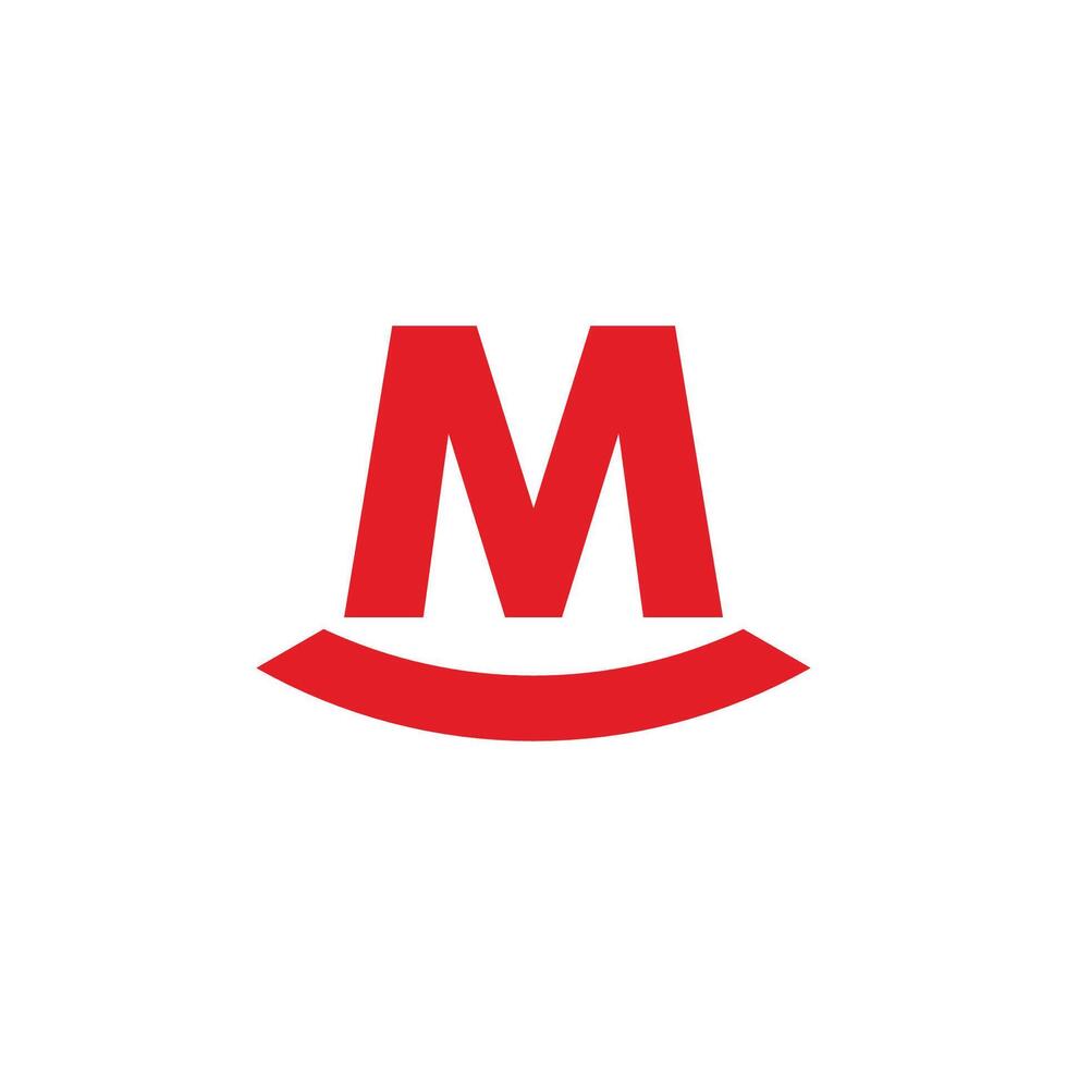 letter m red carpet font simple geometric logo vector